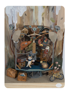 Mixed media narrative art by Sean Chao titled Good Heart